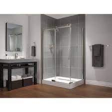 Delta 48 In L X 36 In W Corner Shower Pan Base With Center Drain In High Gloss White B710912 4836 Wh The Home Depot Corner Shower Enclosures Frameless Shower Enclosures Corner Shower