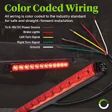 These wire diagrams show electric wires for trailer lights, brakes, aux power, breakaway kit and connectors. 16 12 Led Trailer Identification Tail Light Bar W Brake And Turn Signal Function Cazledtbl1520 Rd