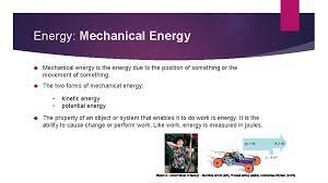 The principle of conservation of mechanical energy states that if an isolated system is subject only to conservative forces, then the mechanical energy is constant. Chapter 6 Work Power Energy Machines Work Is