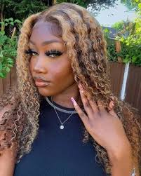 Wear and Go Honey Blonde Brown Water Wave Lace Frontal Glueless Wig 20