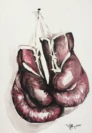 Boxing Gloves Watercolor Painting Original Watercolor Fitness Art Exercise Art Boxing Gloves Drawing Fitness Art Art