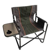Table with white and yellow chairs 03. Uberhaus Camping Director Chair With Side Table And Cupholder Green Grey Pd Rnfc10 Rona