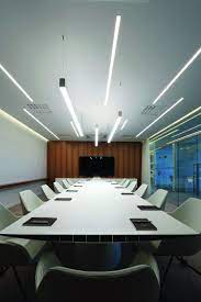 Offices may differ in design, but proper lighting is a common thing every office owner should consider. Lovely Unique Home Office Lighting To Refresh Your Home Meeting Room Design Office Conference Room Design Meeting Room Design