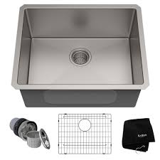 Ruvati 23 workstation ledge undermount 16 gauge stainless steel single bowl bar prep kitchen sink. 23 Undermount 16 Gauge Stainless Steel Single Bowl Kitchen Sink