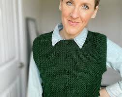 CROCHET PATTERN // Crochet Vest, Bobble Stitch Sweater Vest, Textured  Preppy Vest, Sleeveless Sweater, Pullover, Slip-over // Nantucket Vest