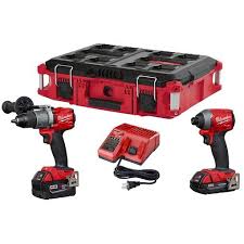 Milwaukee 2997 22cxpo Combo Kit W Packout Box Impact Driver Combo Kit Cordless Hammer Drill