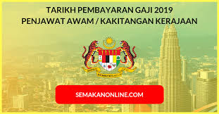 Untuk melihat bonus serta tarikh pembayaran bagi kakitangan awam kerajaan pusat boleh rujuk di sini (bonus penjawat awam 2019 kerajaan) dan jika anda nak menyemak tarikh bayaran gaji semasa boleh rujuk (jadual gaji penjawat awam). Tarikh Bayaran Gaji 2019 Penjawat Awam Kakitangan Kerajaan
