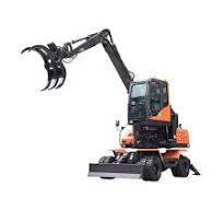 JG100Z 8.6 Ton Rubber Tire Excavator With Grappling Claw ...