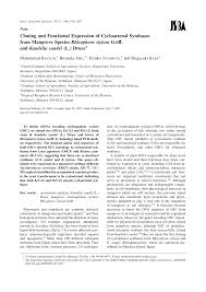 Cloning and Functional Expression of Cycloartenol Synthases from Mangrove  Species <italic>Rhizophora stylosa</italic>