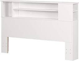 The varying compartment sizes add visual appeal and give you display options for large and small items. Amazon Com South Shore Vito Bookcase Headboard Pure White Contemporary Storage Headboard