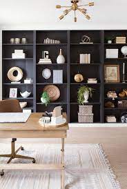 The shelf was made from a robust iron material, making it as resilient as it is beautiful with a texture that feels robust. 40 Stunning Modern Home Office Design Ideas Home Office Shelves Home Office Decor Home Office Furniture