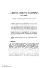 Maybe you would like to learn more about one of these? Pdf The Influence Of Certification And Competence Of Teacher Toward Esprit De Corps To Improve Teacher Performance