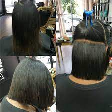 There are still people that use cotton on their hair and we are here to change that! Flat Iron Side Part Silk Press Short Hair Novocom Top