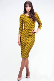 Mustard Green Dress With Graphic Print 65 53 Green Dress Dresses Spring Collection Dresses