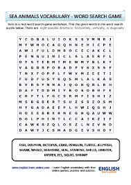 Links on android authority may earn us a com. Sea Animals Vocabulary Word Search Puzzle In English