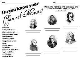 Fun, colorful & kids love 'em! Music History Composers Worksheet By Karen Munoz Martinez Tpt