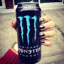Black And Blue Monster Drink Gradient Ombre Nails Black Blue Golden Gold Shiny Nailart Monster Enery Drink Energy Drinks Energy Energy Drink Can