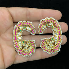22k 24k 18k Gold Jewellery Necklace Bangles Ear Rings Waist Belt Long Chain Bajuband Kundan E 18k Gold Jewelry Necklaces Gold Jewelry Necklace Kundan Bangles