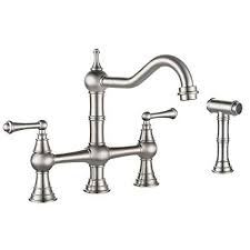 It contains a 360 degree spout and includes a soap dispenser and side spray for easy cleaning. 4 Hole Kitchen Faucets In Brushed Nickel Wowow 8 Inch Centerset Vintage Faucet With Sprayer Kitchen Faucet Kitchen Faucet With Sprayer High Arc Kitchen Faucet