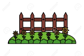 W natural reed garden fencing. Wooden Fence Garden Flowers Nature Vector Illustration Royalty Free Cliparts Vectors And Stock Illustration Image 124907422