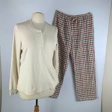 Check spelling or type a new query. New Ll Bean Pajama Set M Flannel Plaid Pants Ivory Henley Top Christmas Present Ebay Plaid Pants Henley Top Pajama Set