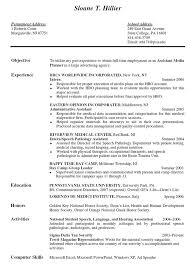 intern objective resume resume format