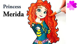 It also features some popular disney princesses. Princess Merida How To Draw Brave Disney Glitter Coloring Pages Youtube