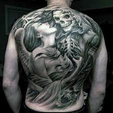The best choice would be the one which defines you in a better way regardless of a male or female that is pictured in the tattoo ; Angel Of Death Tattoo