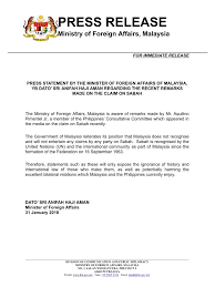 You are to disclose to us, fully and faithfully all the facts which you know or ought to know, otherwise the claim submitted hereunder may be declined. Wisma Putra On Twitter Press Statement By The Minister Of Foreign Affairs Of Malaysia Yb Dato Sri Anifah Aman Regarding Recent Remarks Made On The Claim On Sabah Wismaputra Https T Co Cf9efojnm4