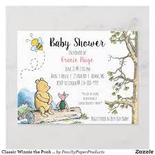 Classic Winnie The Pooh Baby Shower Invitation A Classic Winnie The Pooh Baby Shower Invitation Baby Bear Baby Shower Baby Shower Baby Shower Invitations