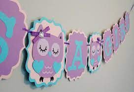 Baby Owl Banner Girl Owl Baby Shower Banner Owl Party Etsy Owl Baby Shower Owl Girl Baby Shower Owl Baby Shower Theme