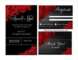 Elegant Red And Black Wedding Invitations Thank You Cards Rsvp Cards Ebay Black Wedding Invitations Red Rose Wedding Wedding Invitations