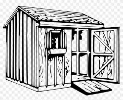 Cartoon image of a shed. Shed Garden Buildings Black And White Shade Shed Black And White Hd Png Download 979x750 6503740 Pngfind