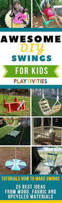 Great playground with 2 story fort, green slide, swing set and picnic table. 25 Diy Swings You Can Make For Your Kids Playful Area Playtivities