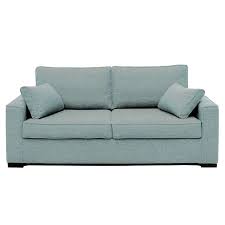 Longueur 198 cm x hauteur totale 87 cm x profondeur 95 cm. Canape Convertible 3 Places En Tissu Bleu Clair Malcolm Canapes Convertibles Interior S