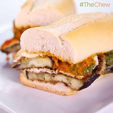 The Chew Recipe Mario Batali S Eggplant Parm Hero The Chew Recipes Recipes Veggie Main Dishes