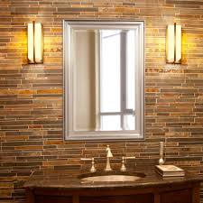 Vanity mirrors are an absolute necessity in the bathroom, working in tandem with vanity light fixtures to help you complete daily tasks like grooming, styling your hair, or putting on makeup. 18 In W X 30 In H Framed Rectangular Bathroom Vanity Mirror In Brushed Nickel 53048 The Home Depot