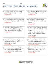 Finding Percentages Spot The Percentages 1a Ans Gif 1000 1294 Word Problem Worksheets Word Problems Percent Word Problems
