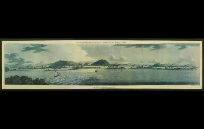 A View of the Town, Fort, and Harbour of Bombay: Taken from Malabar Hill - Sarmaya