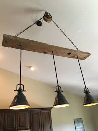 Barn Wood Pulley Vaulted Ceiling Light Fixture Pendants Are From Lowes Garagelightfixture Vaulted Ceiling Lighting Rustic Ceiling Lights Ceiling Light Design