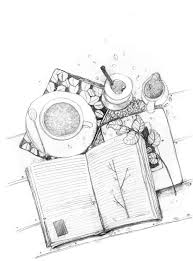 Xuan Loc Xuan Cafe Waiting Love Sketchbook Art Journal Line Art Drawings Art Journal