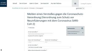 N a model or set form adj 1. Stadt Essen Online Formular Fur Corona Verstosse In Der Kritik Stern De