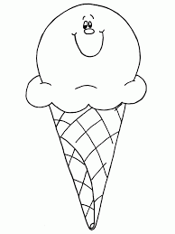 Three balls in a large waffle cone. Coloring Pages Ice Cream Coloring Home