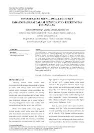 Selain itu hasil dari penerapan marketing ini juga akan sangat. Pdf Pemanfaatan Social Media Analytics Pada Instagram Dalam Peningkatan