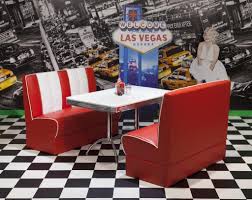 American Diner Furniture 50s Style Retro Table And Red Booth Set Retro Table American Diner American Diner Kitchen