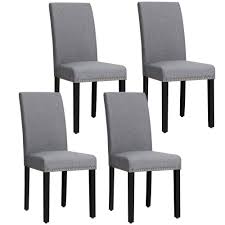 Reminiscent of old world charm and luxury furnishings, this relaxation lounge chair features beautiful rolled arms, with plush seat cushions and exquisite nail head trim. Costway Set Of 4 Fabric Dining Chairs W Nailhead Trim Grey Walmart Canada