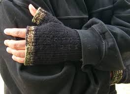 Get lightweight hand protection for less when you choose string knit gloves. Hand Crafted Hand Knit Fingerless Gloves For Men In Black With Camouflage Trim By Y A R N C O T U R E Custommade Com