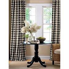 Poplin Gingham Checkered Window Curtain 56 Inch Wide Black And White Walmart Com In 2021 Curtains Living Room Curtains Window Treatments Plaid Curtains