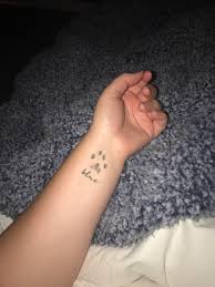 This is one of my favorite pet tattoo ideas. Small Memorial Tattoo For My Sweet Blue That Passed Away It S His Actual Paw Print Tattoo