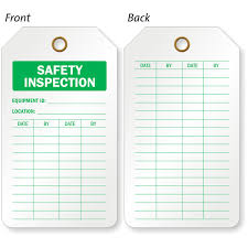 Extensive printable mileage log example. Safety Inspection 2 Sided Inspection And Status Record Tag Sku Tg 0723
